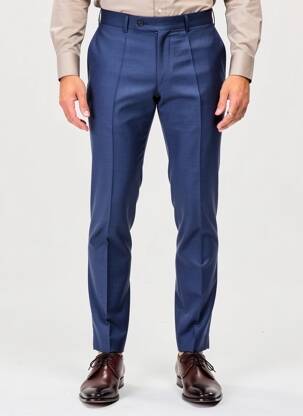 Pantalon slim talie cu cleme mărime normală albastru ROY ROBSON bărbat