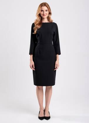Rochie midi mâneci lungi mâneci lungi negru DSQUARED femeie