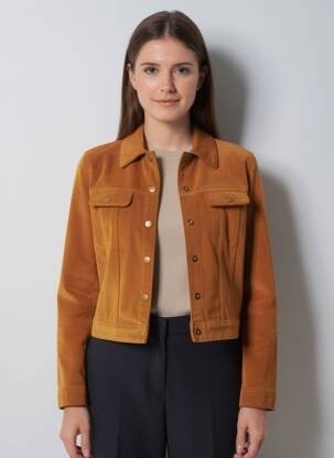 Jachete casual finisaj interior dublat portocalie LEE femeie