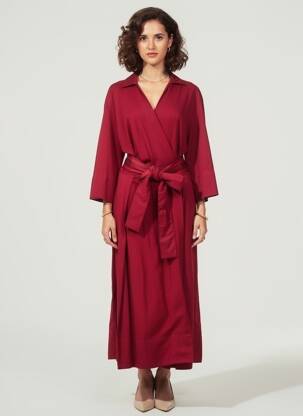 Rochie lungă mâneci lungi mâneci lungi roșu BAGUTTA femeie