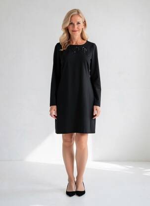 Rochie scurtă mâneci lungi mâneci lungi negru SENORETTA femeie