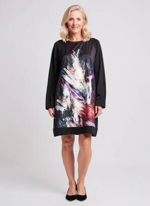 Rochie scurtă mâneci lungi mâneci lungi negru SENORETTA femeie