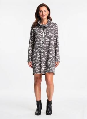 Rochie scurtă mâneci lungi mâneci lungi gri SENORETTA femeie