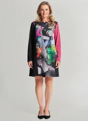 Rochie scurtă mâneci lungi mâneci lungi negru SENORETTA femeie
