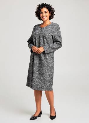 Rochie midi mâneci lungi mâneci lungi negru SENORETTA femeie