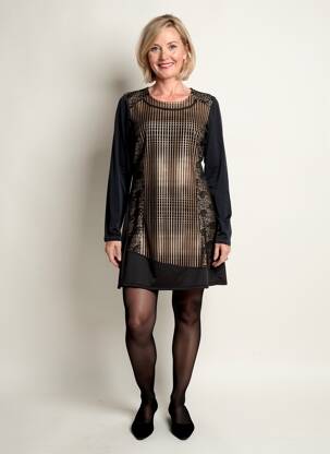 Rochie scurtă mâneci lungi mâneci lungi negru KALISSON femeie