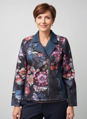 Jachete casual guler tip costum albastru KALISSON femeie