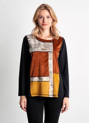 Top elasticitate mâneci lungi negru BAGORAZ femeie
