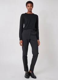 Pulover elasticitate mâneci lungi negru FELINO femme
