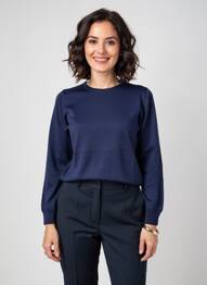 Pulover elasticitate mâneci lungi albastru GEVANA femme