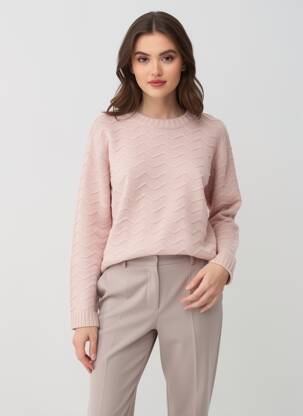 Pulover elasticitate mâneci lungi roz FELINO femeie
