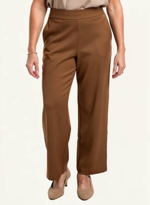 Pantalon drept elasticitate mărime normală maro YEST femeie