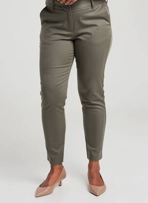 Pantalon slim talie elastică mărime normală verde CISO femeie