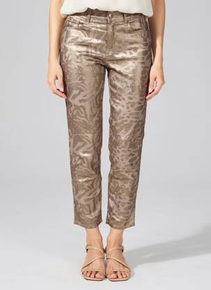 Pantalon 7/8 elasticitate mărime normală maro MAISON ONADO femeie