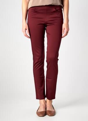 Jegging țesătură poplin mărime normală roșu QUATRE VINGT JOURS femeie
