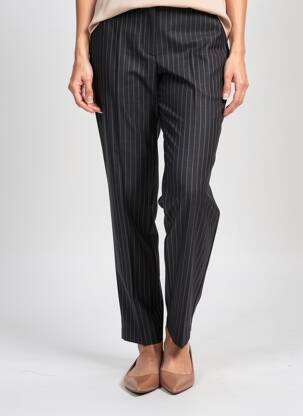 Pantalon slim țesătură poplin mărime normală negru ADIA femeie