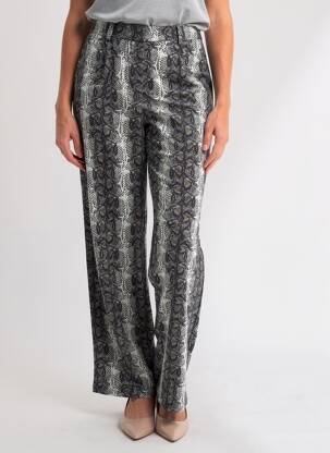 Pantalon drept țesătură poplin mărime normală negru MAT. femeie