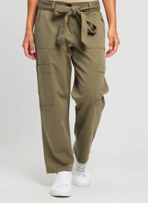 Pantalon cargo subțire mărime normală verde RECOVER C.C. femeie