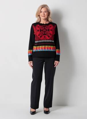 Pulover croială cambrată mâneci lungi negru OLIVIER PHILIPS femeie