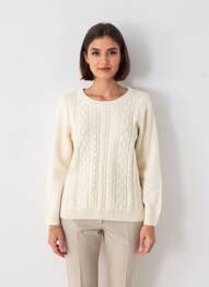 Pulover croială cambrată mâneci lungi bej BUGARRI femme