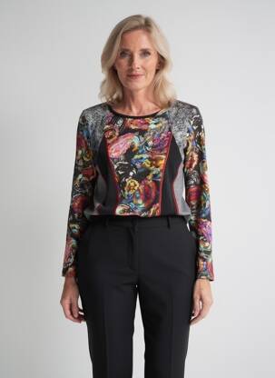 Tricou mâneci lungi mâneci lungi negru OLIVIER PHILIPS femme