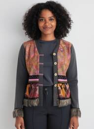 Vestă cu mâneci lungi elasticitate gri OLIVIER PHILIPS femme