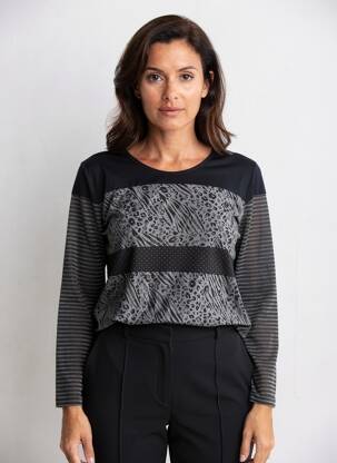 Tricou mâneci lungi mâneci lungi negru FELINO femeie