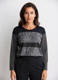 Tricou mâneci lungi mâneci lungi negru FELINO femme