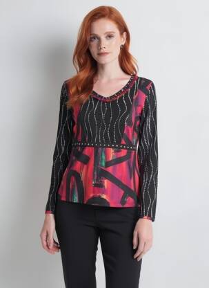 Tricou mâneci lungi mâneci lungi negru OLIVIER PHILIPS femeie