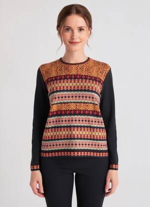 Pulover croială dreaptă mâneci lungi negru SAINT CHARLES femeie