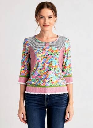 Tricou mâneci 3/4 mâneci 3/4 roz OLIVIER PHILIPS femeie