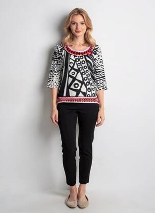 Tricou mâneci 3/4 mâneci lungi alb OLIVIER PHILIPS femeie