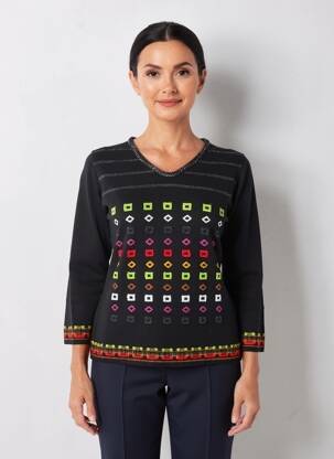 Pulover croială cambrată mâneci lungi negru OLIVIER PHILIPS femeie