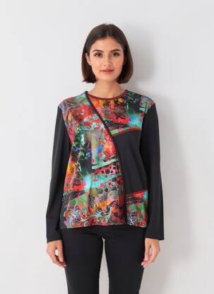 Tricou mâneci lungi mâneci lungi negru GEVANA femeie