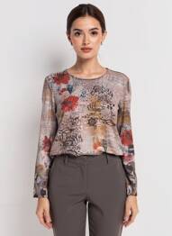 Pulover guler rotund mâneci lungi maro BAGORAZ femme