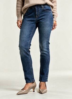 Jegging țesătură denim mărime normală albastru GEVANA femeie
