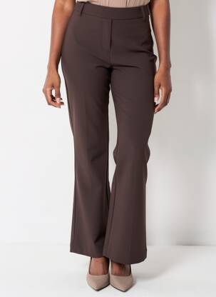 Pantalon evazat elasticitate mărime normală maro JANIRA femeie