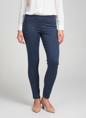 Jegging țesătură poplin mărime normală albastru JANIRA femeie
