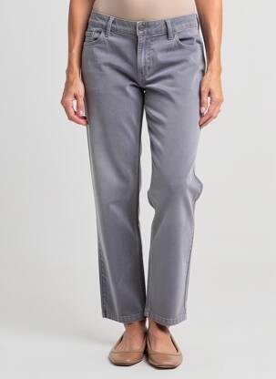 Pantalon drept elasticitate mărime normală gri DESGASTE femeie