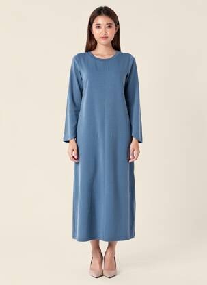 Rochie lungă mâneci lungi mâneci lungi albastru PARFOIS femeie