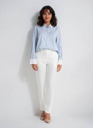 Tunică mâneci lungi guler de bluză albastru CULTURE femme