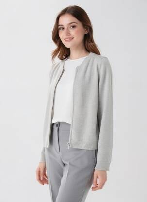 Vestă cu mâneci lungi elasticitate gri MONOPRIX femeie