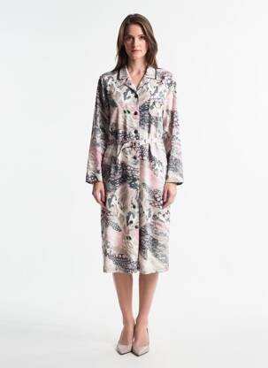 Rochie midi mâneci lungi mâneci lungi roz GUY DUBOUIS femeie