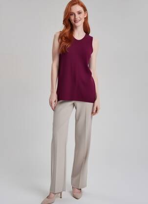 Pulover croială cambrată fără mâneci violet L'ATELIER D'ANNA femeie