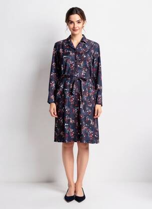 Rochie midi mâneci lungi mâneci lungi albastru GUY DUBOUIS femeie