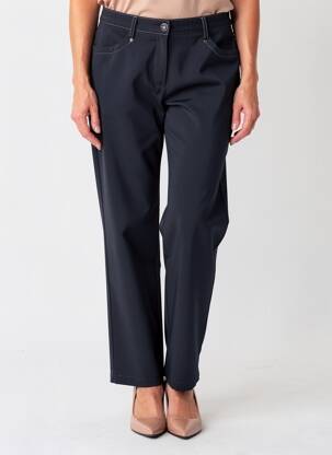 Pantalon drept țesătură poplin mărime normală albastru CHRISTINE LAURE femeie