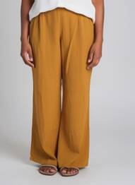 Pantalon drept talie elastică galben ZILCH femme