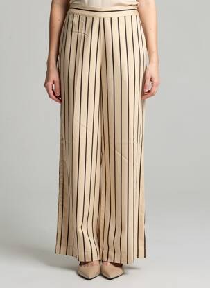 Pantalon drept talie elastică bej YERSE femeie