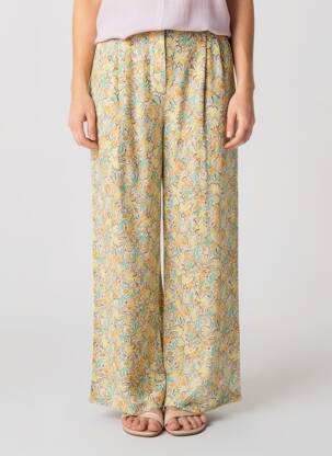 Pantalon evazat talie elastică galben INDI & COLD femeie