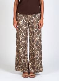 Pantalon drept închidere cu fermoar sub clapetă cu nasturi bej MKT STUDIO femme